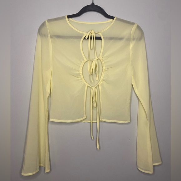 Tiger Mist Sheer Tie Top - Picture 2 of 7